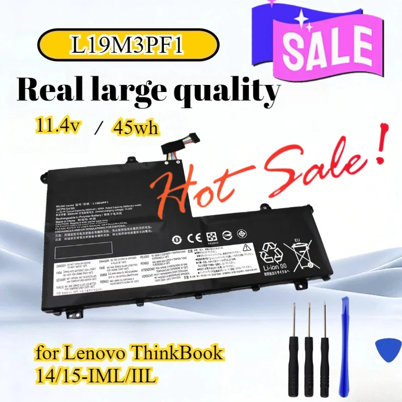 Replacement Battery L19M3PF1 L19C3PF9 for Lenovo ThinkBook 14/15-IML/IIL with Tools
Replacement Battery L19M3PF1 L19C3PF9 for Lenovo ThinkBook 14/15-IML/IIL with Tools