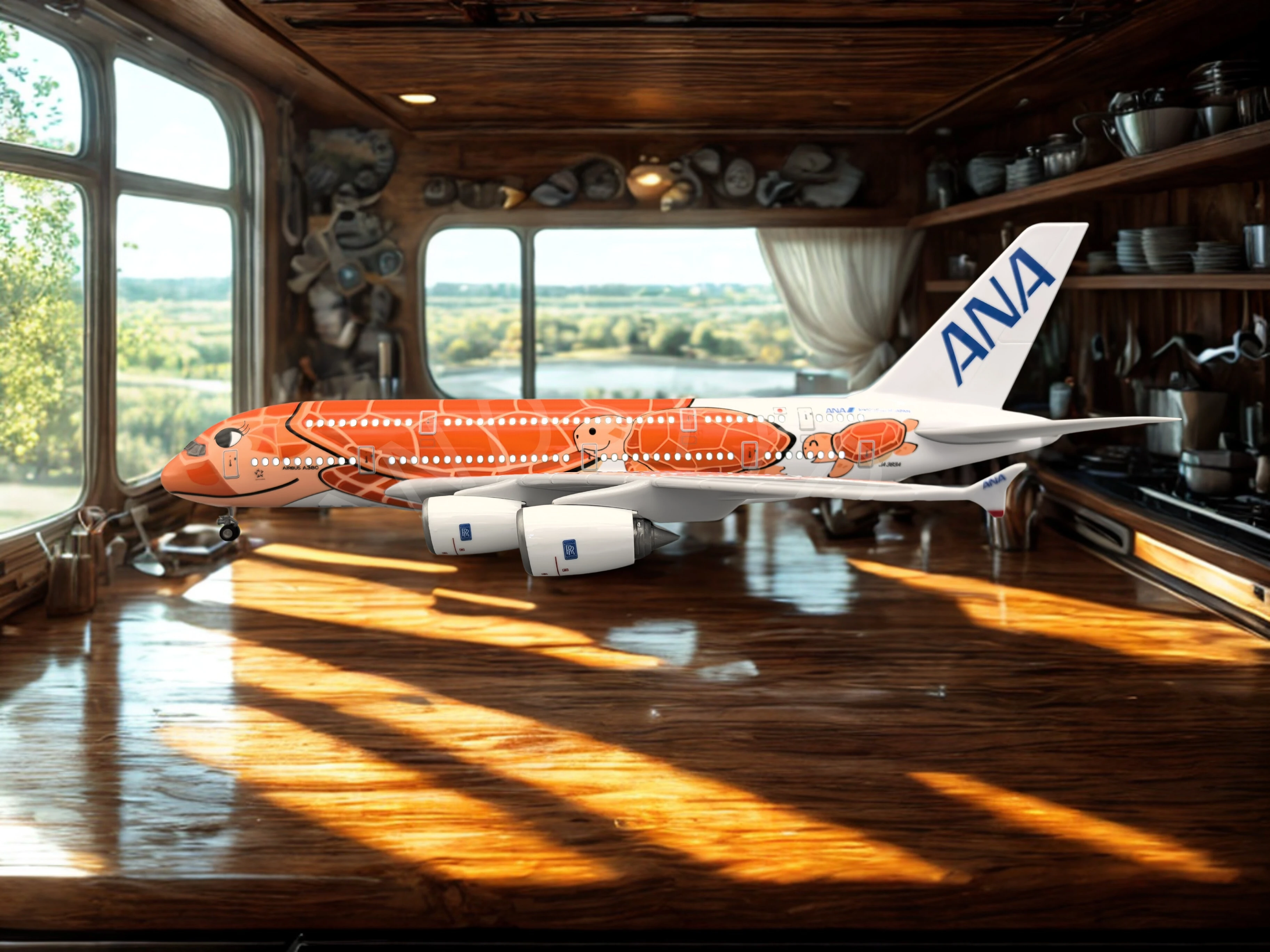 Decor Diecast Resin 1:160 47CM Japan Air ANA Airbus A380 Model Plane Cartoon Sea Turtle Airlines Orange Decoration Airplane
Decor Diecast Resin 1:160 47CM Japan Air ANA Airbus A380 Model Plane Cartoon Sea Turtle Airlines Orange Decoration Airplane