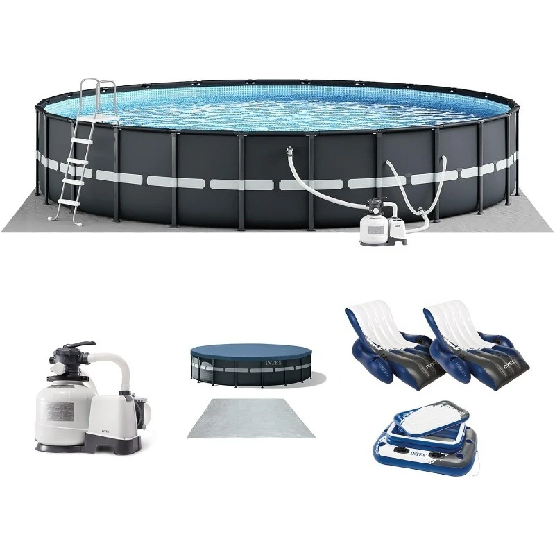 Ultra XTR 18ft x 52in Above Ground Swimming Pool Set with Sand Filter Pump and Deluxe Automatic Vacuum Cleaner
Ultra XTR 18ft x 52in Above Ground Swimming Pool Set with Sand Filter Pump and Deluxe Automatic Vacuum Cleaner