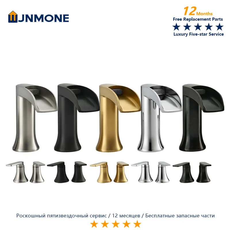 Solid Brass 3 Hole Bathroom Sink Faucet Widespread Waterfall Basin Faucet Double Handle Tub Bathroom Faucet Black Bath Mixer Tap
Solid Brass 3 Hole Bathroom Sink Faucet Widespread Waterfall Basin Faucet Double Handle Tub Bathroom Faucet Black Bath Mixer Tap