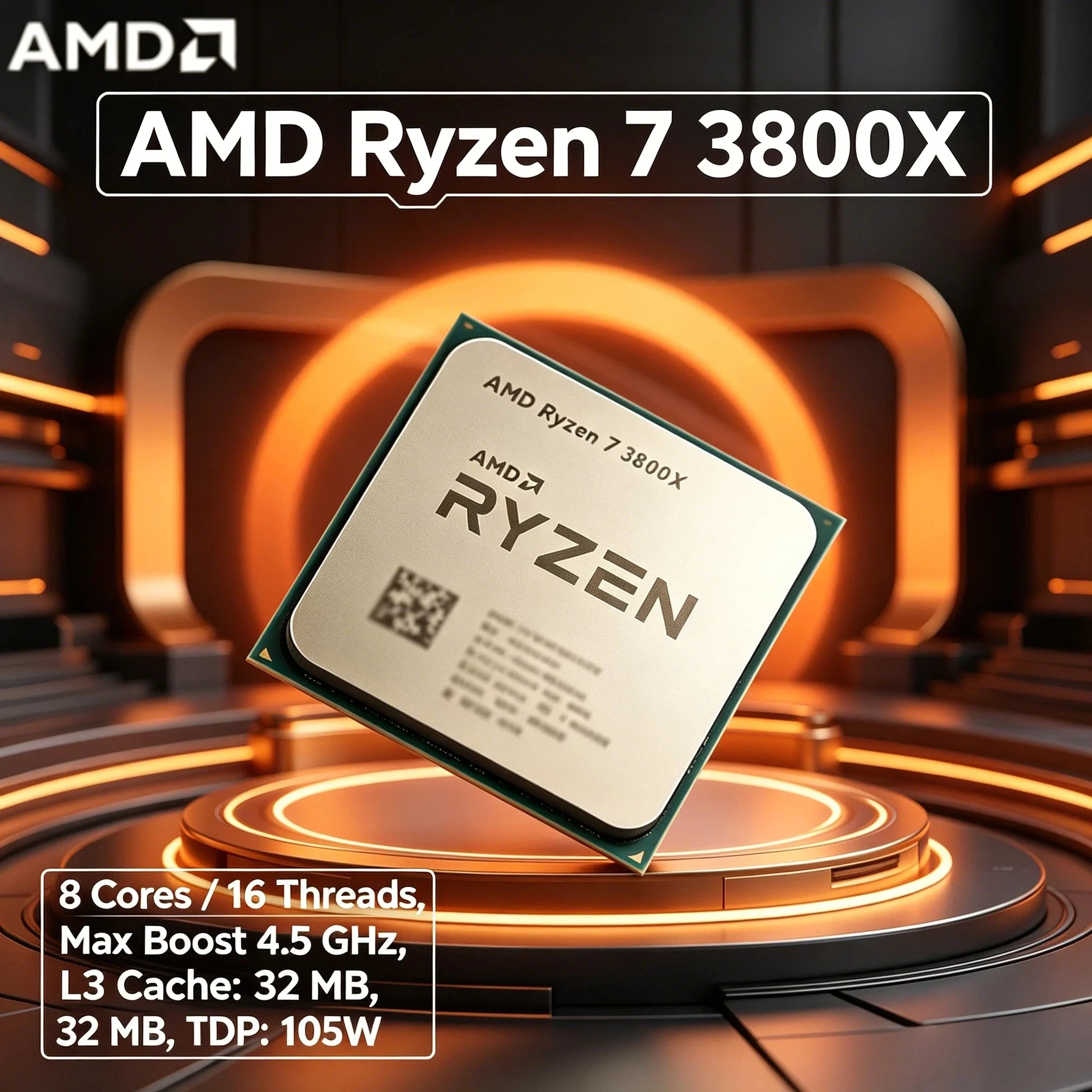 AMD Ryzen 7 3800X CPU R7 3800X 3.9GHz 4.5GHz 7NM L3 32M 105W 8 Core 16 Thread Processor Socket AM4 Tray HD Plus Pro