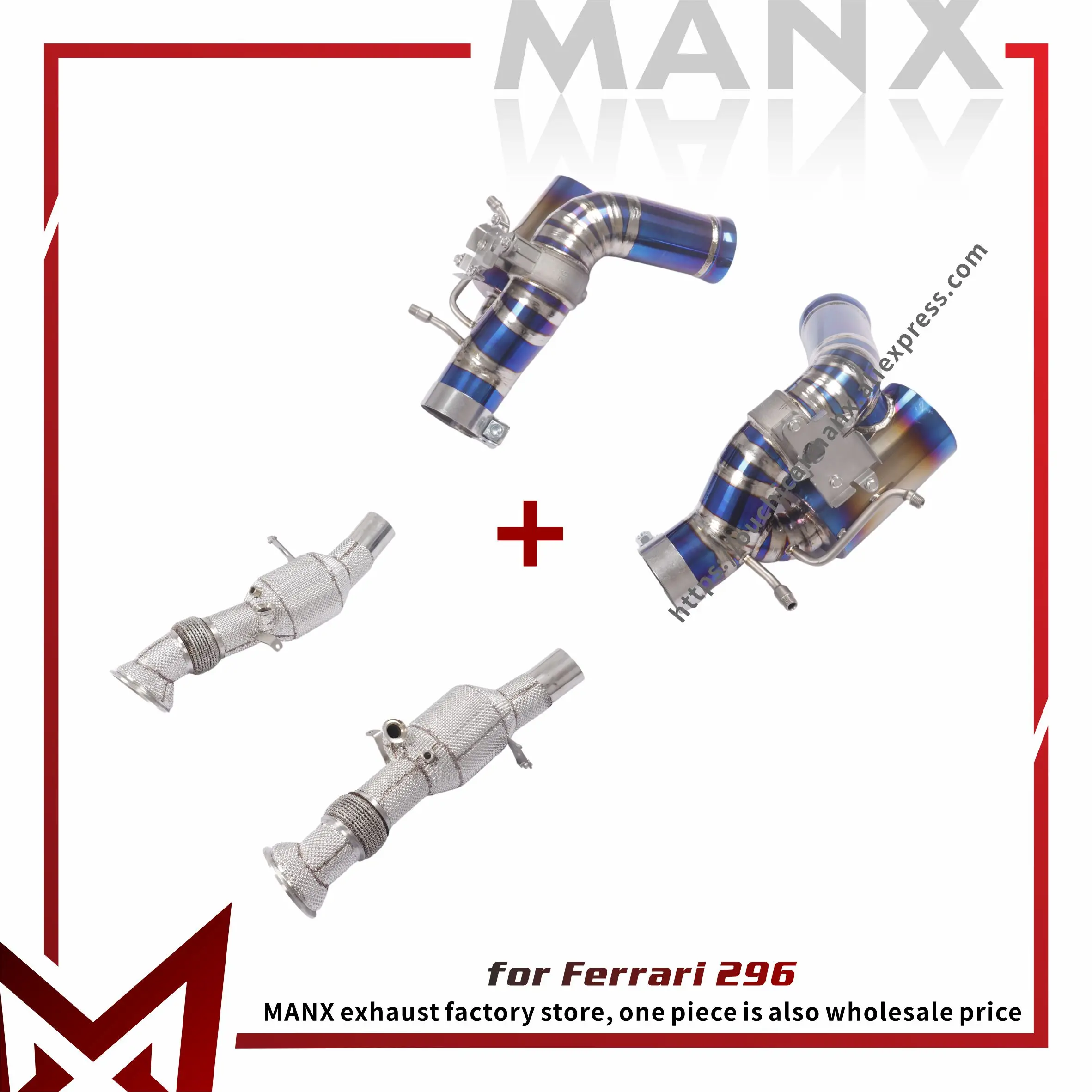 MANX для Ferrari 296, выхлопная труба Ti Catback, OEM-клапан, увеличение диаметра трубы, водосточная труба, точно подходит, поддержка настройки 
MANX для Ferrari 296, выхлопная труба Ti Catback, OEM-клапан, увеличение диаметра трубы, водосточная труба, точно подходит, поддержка настройки