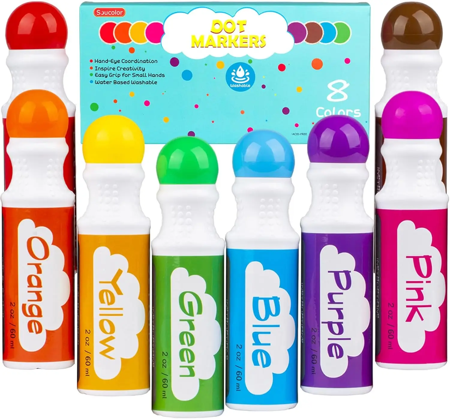 8-Color Dot Markers for Toddlers, Washable Bingo Daubers, Art Supplies for Kids
8-Color Dot Markers for Toddlers, Washable Bingo Daubers, Art Supplies for Kids