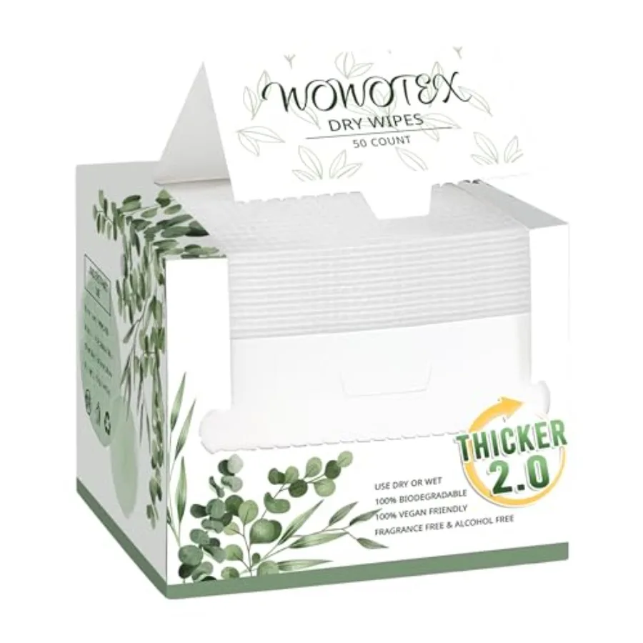 THICKER Dry Wipes 50 Count Disposable Face Towels 10x12" Ultra Soft for Sensitive Skin and Babies, Travel, Makeup Removal
THICKER Dry Wipes 50 Count Disposable Face Towels 10x12" Ultra Soft for Sensitive Skin and Babies, Travel, Makeup Removal