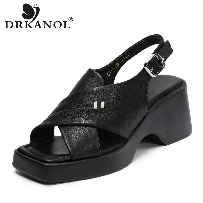 DRKANOL 2026 Summer Roman Sandals Women Cross Genuine Leather Peep Toe 7cm Height Increasing Wedges Platform High Heel Sandals
DRKANOL 2026 Summer Roman Sandals Women Cross Genuine Leather Peep Toe 7cm Height Increasing Wedges Platform High Heel Sandals