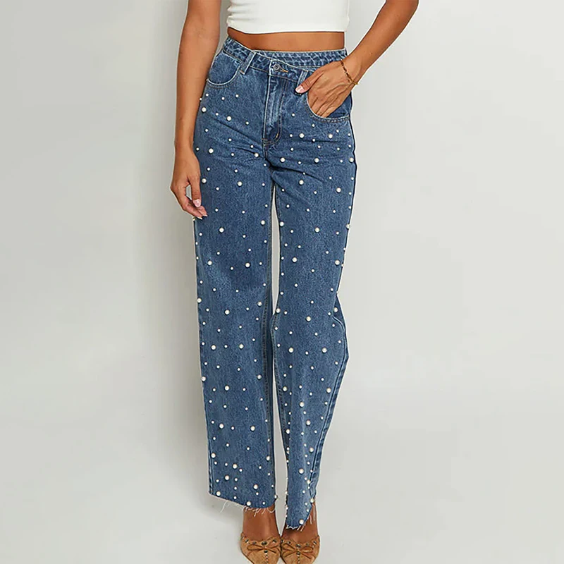 Beading Jeans Women Streetwear Y2K Pants Vintage Denim Straight Pants Baggy Jeans Chic Women Clothing Fashion 2025
Beading Jeans Women Streetwear Y2K Pants Vintage Denim Straight Pants Baggy Jeans Chic Women Clothing Fashion 2025