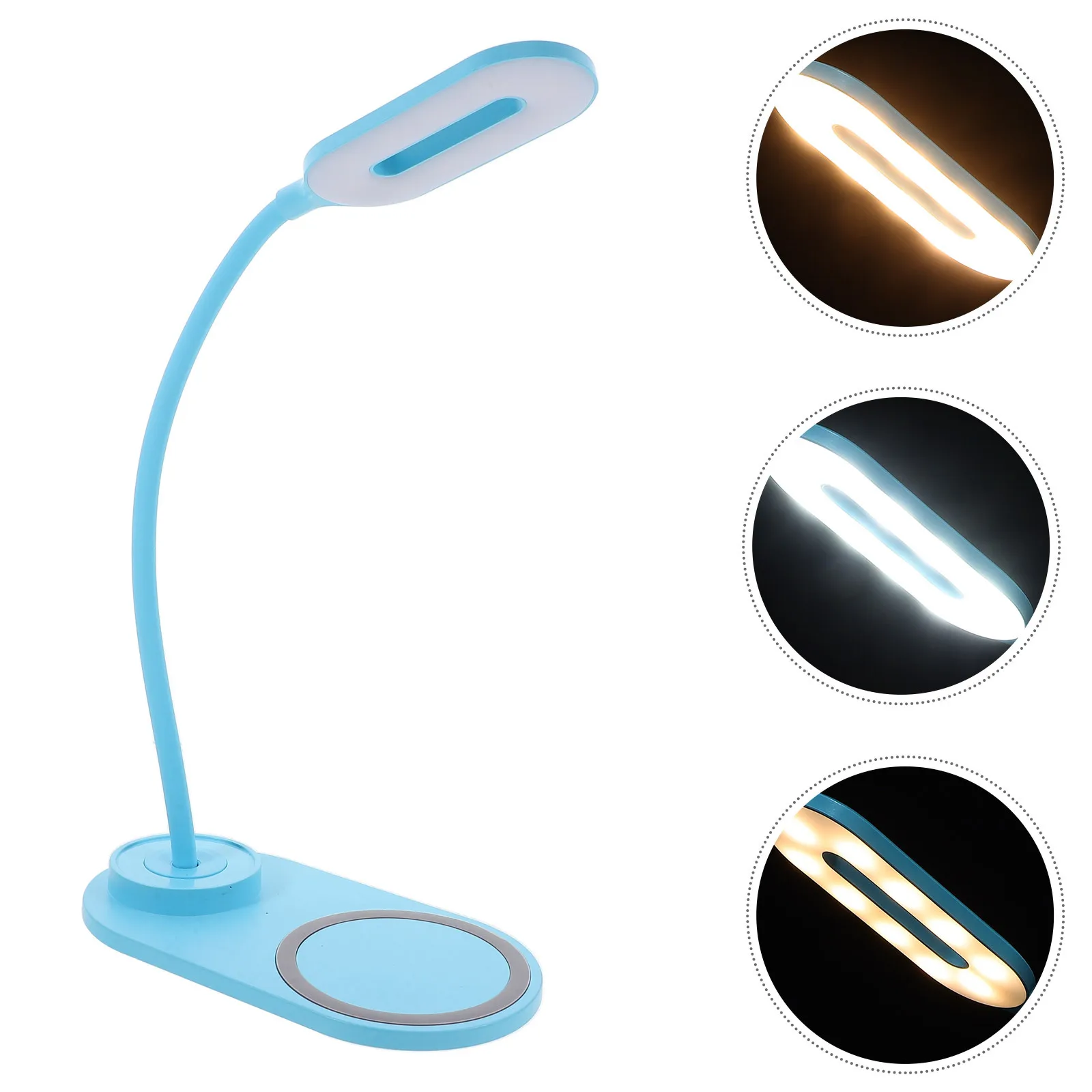 Portable Smart USB Charging Night Light with Multiple Gears Eye Protection Table Lamp for Student Bedroom Study Sky-Blue