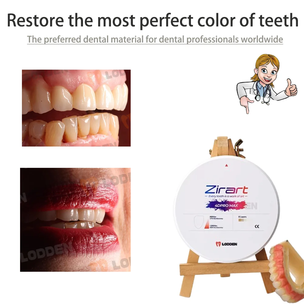 LODDEN 4D PRO Max Zirconia Block Multilayer Zirconia Disc 8 Layer Open System Vita 16 Colors CAD CAM Dental Lab Materials
LODDEN 4D PRO Max Zirconia Block Multilayer Zirconia Disc 8 Layer Open System Vita 16 Colors CAD CAM Dental Lab Materials