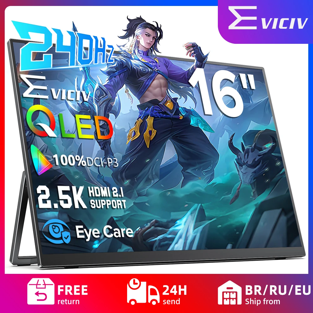 Портативный игровой монитор 16 дюймов, 2,5K, 240 Гц, 100% DCI-P3, 400 нит, с подставкой, адаптивной синхронизацией, HDMI 2.1, внешний дисплей для ПК, телефона, PS4, PS5, коммутатора Xbox
Портативный игровой монитор 16 дюймов, 2,5K, 240 Гц, 100% DCI-P3, 400 нит, с подставкой, адаптивной синхронизацией, HDMI 2.1, внешний дисплей для ПК, телефона, PS4, PS5, коммутатора Xbox