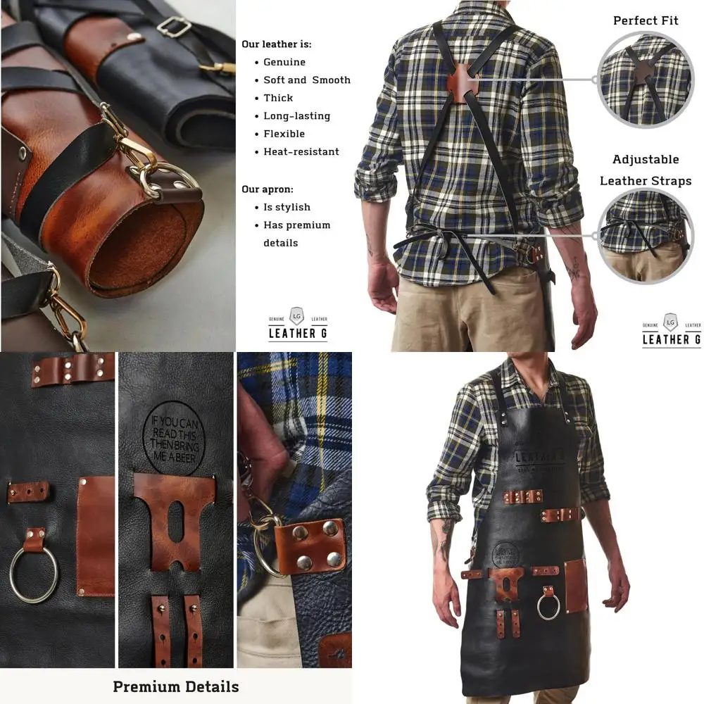 Stylish and Durable Handcrafted Leather Apron for Grilling, BBQ, and Bartending
Stylish and Durable Handcrafted Leather Apron for Grilling, BBQ, and Bartending