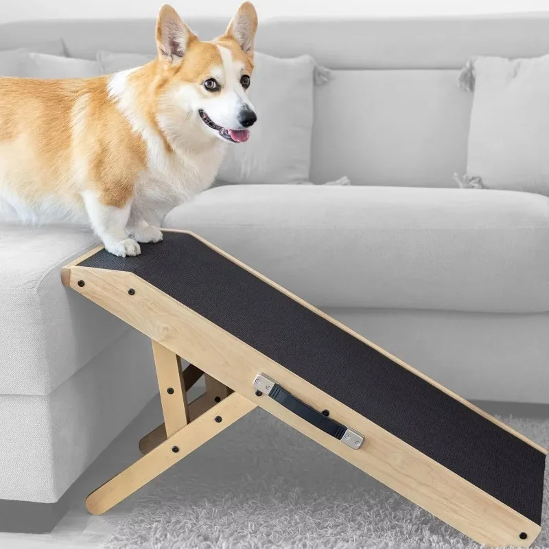 Wooden pet ramp with handle Foldable pet furniture Strong non-slip Seamless connection Durable
Wooden pet ramp with handle Foldable pet furniture Strong non-slip Seamless connection Durable