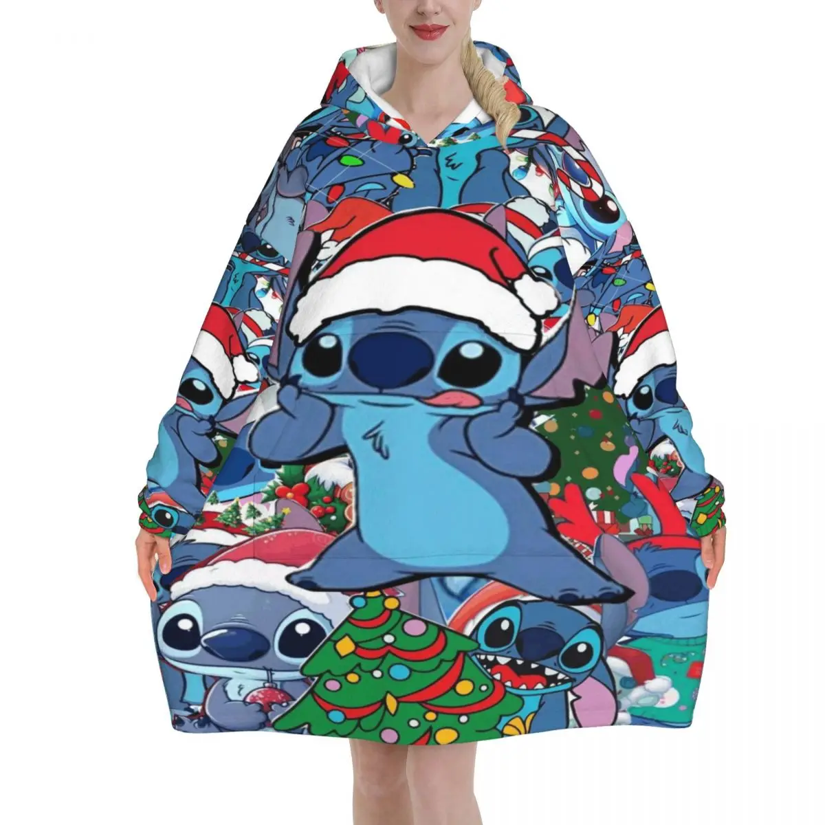 Oversized Stitchs Christmas Wearable Blanket Winter Gifts for Women Men Ultrasoft Plush Warm Sweatshirt Blankets With Pocket
Oversized Stitchs Christmas Wearable Blanket Winter Gifts for Women Men Ultrasoft Plush Warm Sweatshirt Blankets With Pocket