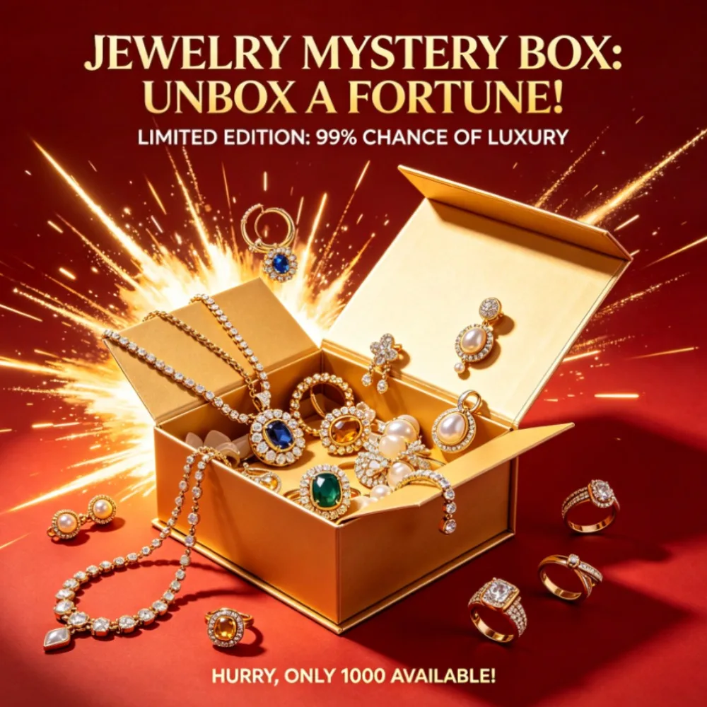 Top Viral Luxury Jewellery Mystery Blind Box Random Gold Silver Jewelry Set Unbelievable Low Price Big Surprise Collector Must Have
Top Viral Luxury Jewellery Mystery Blind Box Random Gold Silver Jewelry Set Unbelievable Low Price Big Surprise Collector Must Have