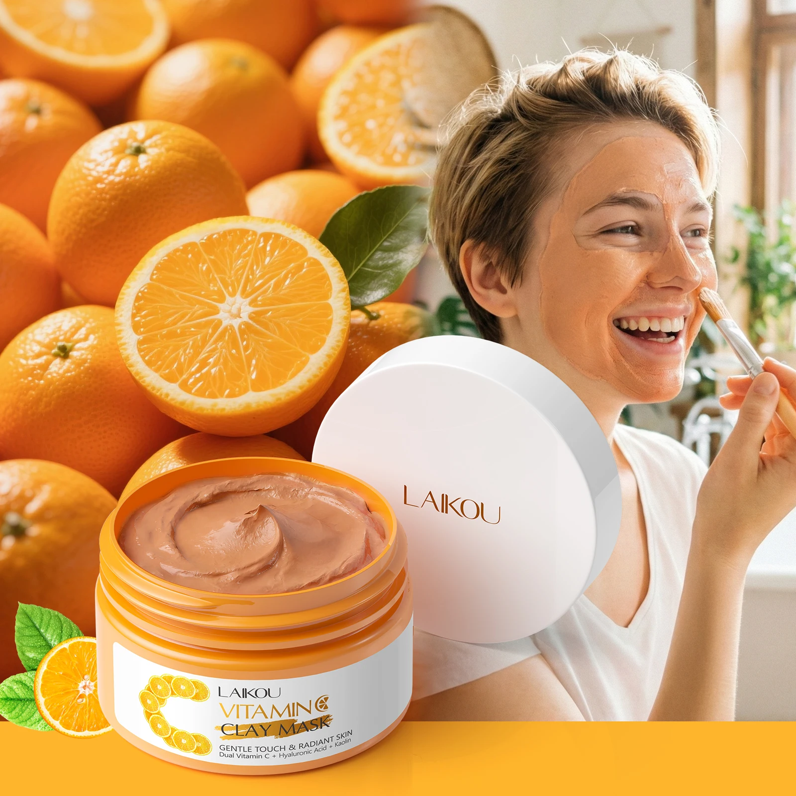 LAIKOU Vitamin C Clay Mask Clarify & Smooth Balance Skin Tone Cleansing Mud Mask
LAIKOU Vitamin C Clay Mask Clarify & Smooth Balance Skin Tone Cleansing Mud Mask