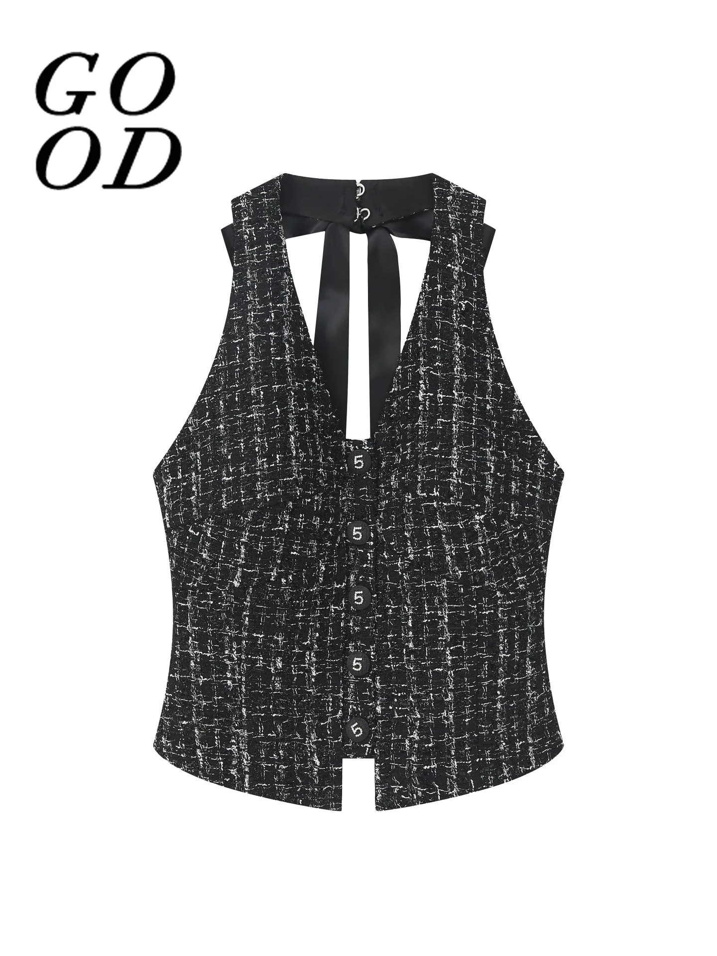 Fashionable Velvet Knot Backless Vest Top Neck Hanging Diamond Buckle Design Breathable Short Length Polyester Wome...
Fashionable Velvet Knot Backless Vest Top Neck Hanging Diamond Buckle Design Breathable Short Length Polyester Wome...