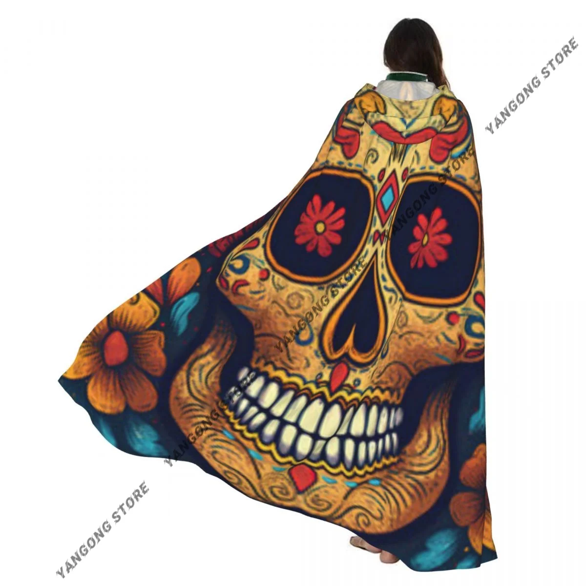 Adult Vampire Cape Hooded Robe Mexican Skull Calavera Illustration Halloween Cloak Full Length Cosplay
Adult Vampire Cape Hooded Robe Mexican Skull Calavera Illustration Halloween Cloak Full Length Cosplay