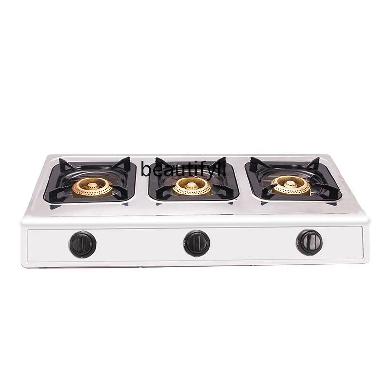 Stainless steel three-eye gas stove Commercial desktop liquefied gas stove Kitchenware stove Export wholesale
Stainless steel three-eye gas stove Commercial desktop liquefied gas stove Kitchenware stove Export wholesale