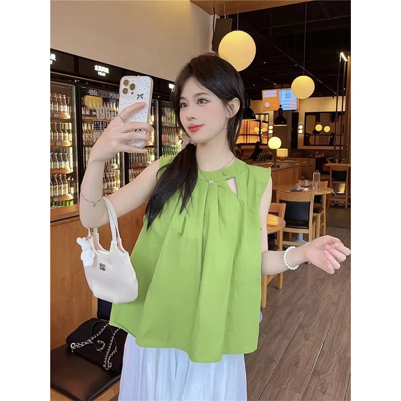 Women Clothing Summer Fashion Casual Hollow Out Solid Color O-neck Ladies Simplicity All-match Fashionable Sleeveless Cardigan
Women Clothing Summer Fashion Casual Hollow Out Solid Color O-neck Ladies Simplicity All-match Fashionable Sleeveless Cardigan