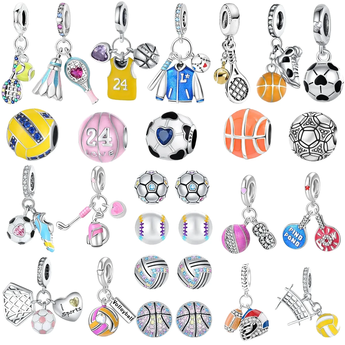 Новые оригинальные серьги-подвески из стерлингового серебра 925 пробы с мячом для футбола, баскетбола, гольфа, бусины, подвески, подходят для браслета, ожерелья, ювелирных изделий, подарок
Новые оригинальные серьги-подвески из стерлингового серебра 925 пробы с мячом для футбола, баскетбола, гольфа, бусины, подвески, подходят для браслета, ожерелья, ювелирных изделий, подарок