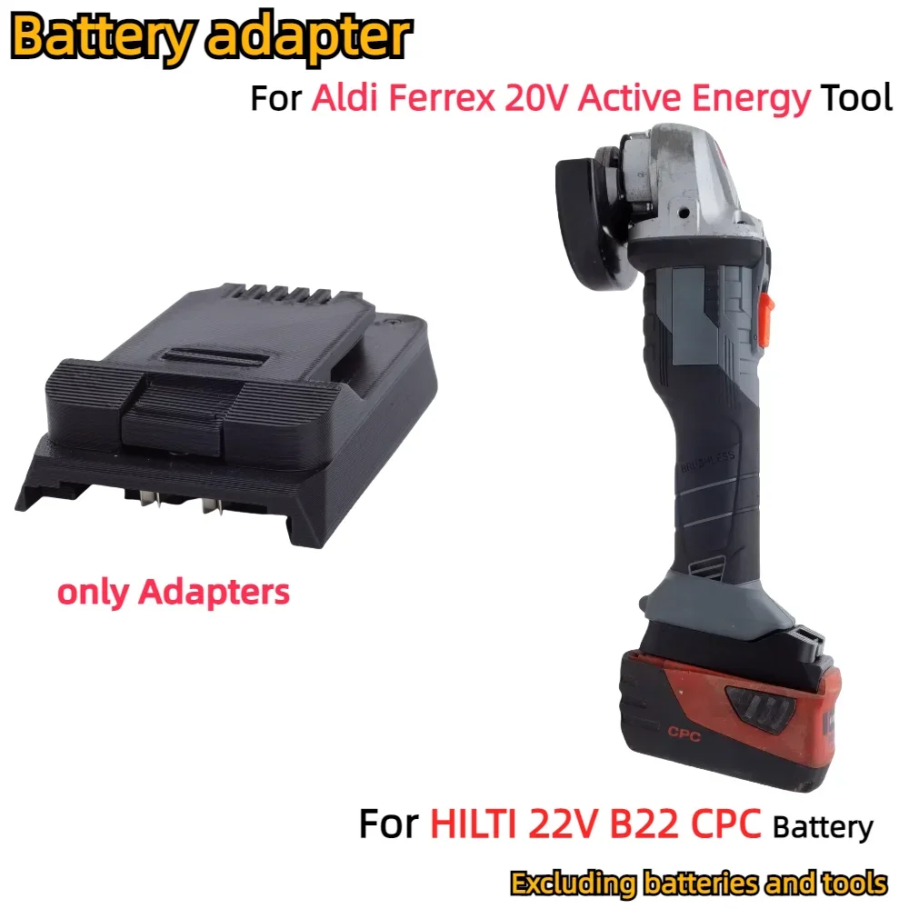 For Hilti 22V(B22) CPC Li-ion Battery Adapter TO for Aldi Ferrex 20V Active Energy Cordless Power Tools Converter (Only Adapter)
For Hilti 22V(B22) CPC Li-ion Battery Adapter TO for Aldi Ferrex 20V Active Energy Cordless Power Tools Converter (Only Adapter)