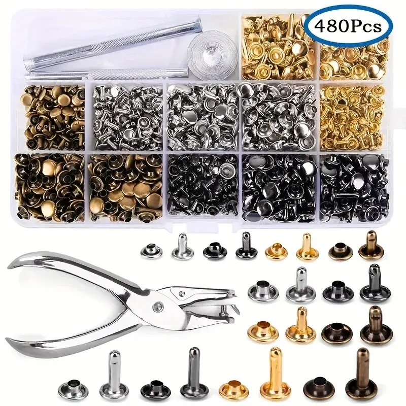 Metal Double Cap Rivets Studs Round Rivet for DIY Leather Craft Bag Belt Clothing Garment Shoes Pet Collar Fixing Tools
Metal Double Cap Rivets Studs Round Rivet for DIY Leather Craft Bag Belt Clothing Garment Shoes Pet Collar Fixing Tools
