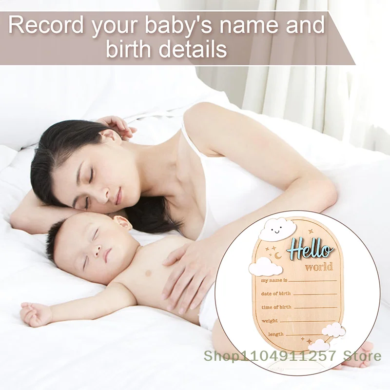 1 Pc Baby Announcement Sign, Wooden Hello World Newborn Welcome Sign Name Plaque Personalized Birth Announcement Board
1 Pc Baby Announcement Sign, Wooden Hello World Newborn Welcome Sign Name Plaque Personalized Birth Announcement Board