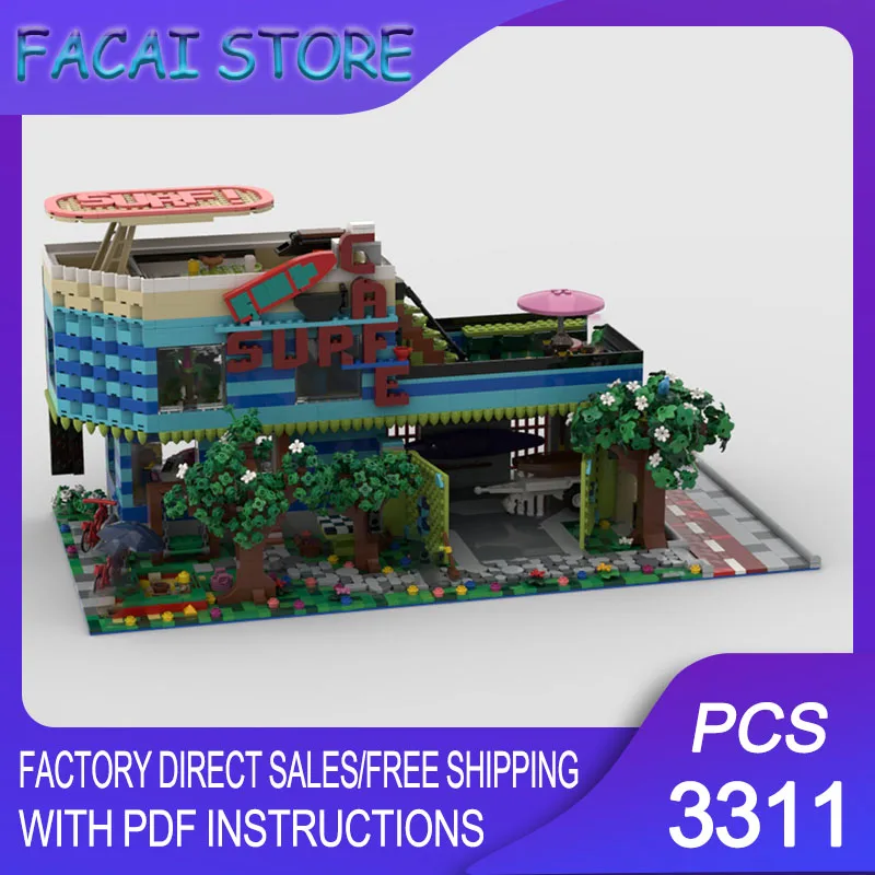 Modular City Building Moc Building Bricks Modular Surf Shop&Cafe Model Technology Blocks Christmas DIY Toy Construction Gifts
Modular City Building Moc Building Bricks Modular Surf Shop&Cafe Model Technology Blocks Christmas DIY Toy Construction Gifts