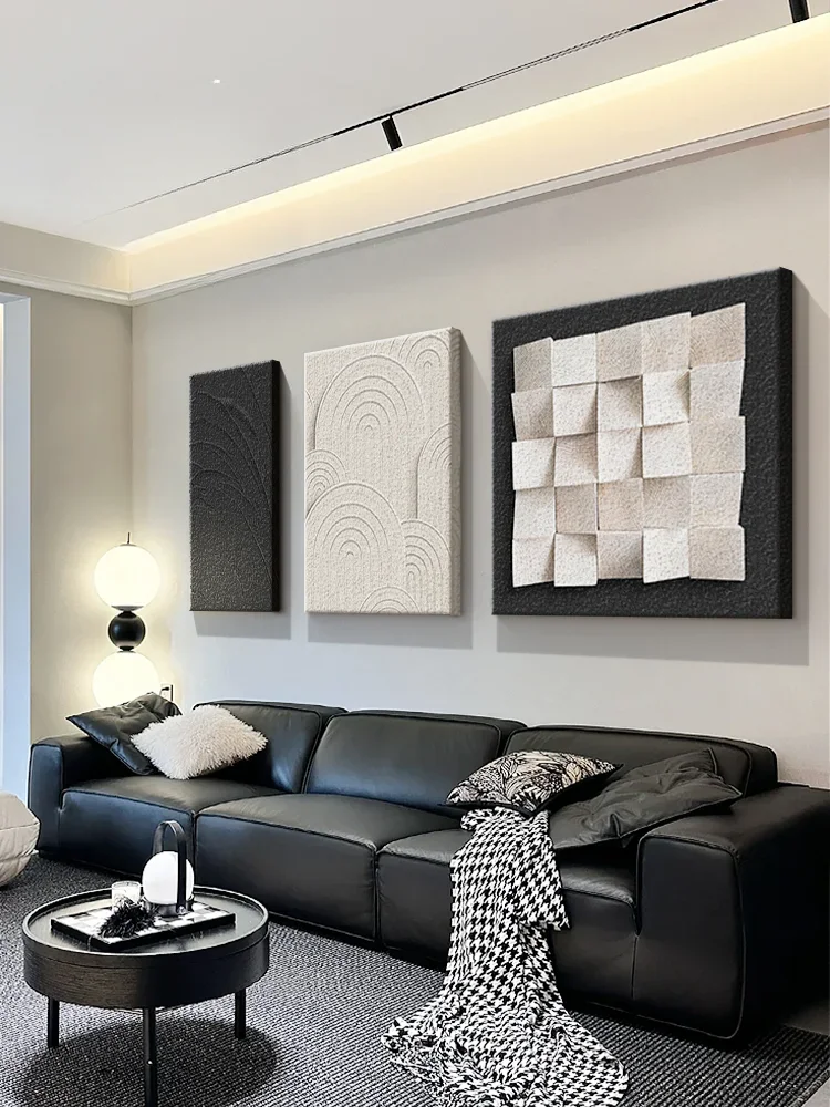 High-end simple living room decorative painting modern minimalist sofa background wall sandstone painting abstract triptych
High-end simple living room decorative painting modern minimalist sofa background wall sandstone painting abstract triptych