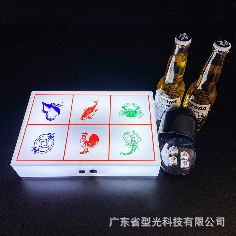Source Factory Direct Customizable LED Bar Glowing Fish Shrimp Crab Dice Game Props Drinking Game Board Atmosphere Party Decor
Source Factory Direct Customizable LED Bar Glowing Fish Shrimp Crab Dice Game Props Drinking Game Board Atmosphere Party Decor