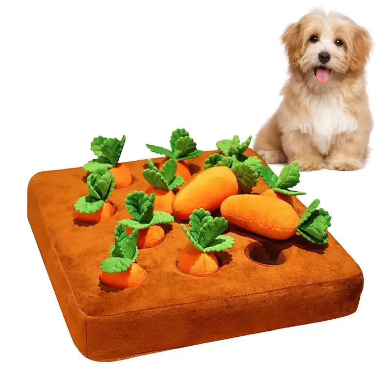 Carrot Farm Dog Toy Interactive Hide and Seek Dog Feeding Mat 12 Squeaky Carrots Chewable Pet Plush Training Toys for Boredom
Carrot Farm Dog Toy Interactive Hide and Seek Dog Feeding Mat 12 Squeaky Carrots Chewable Pet Plush Training Toys for Boredom