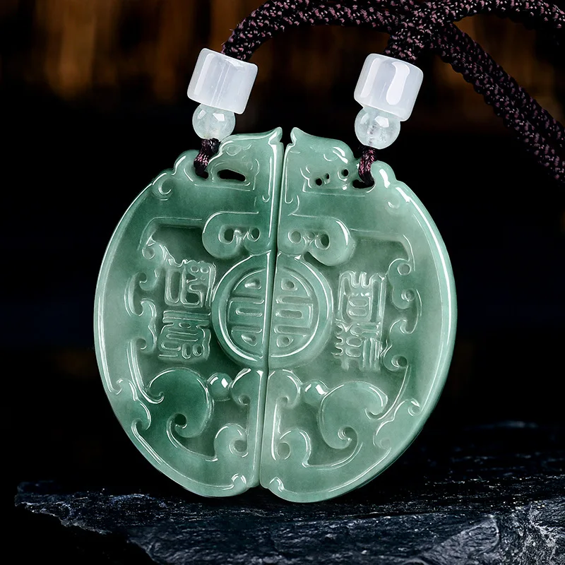 Natural Burmese Jadeite Dragon Phoenix Pendant Necklace Real Jade Designer Accessories Charm Jewelry Gemstone Gifts for Women
Natural Burmese Jadeite Dragon Phoenix Pendant Necklace Real Jade Designer Accessories Charm Jewelry Gemstone Gifts for Women