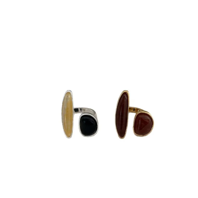 H French retro irregular natural stone front opening ring light luxury high sense personality exaggerated big gem ring woman
H French retro irregular natural stone front opening ring light luxury high sense personality exaggerated big gem ring woman