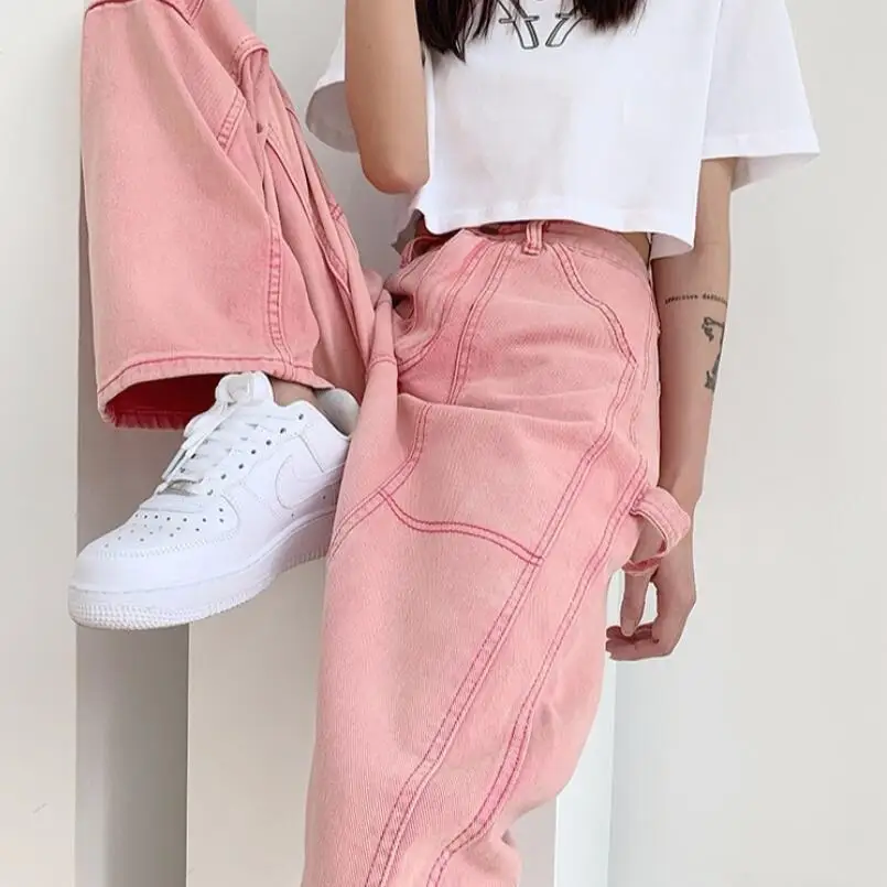 Women Pink Women's Jeans 2022 Autumn Cowboy Female Loose Streetwear High Waist Jeans Woman Trousers Pantalon Pour Femme p305
Women Pink Women's Jeans 2022 Autumn Cowboy Female Loose Streetwear High Waist Jeans Woman Trousers Pantalon Pour Femme p305
