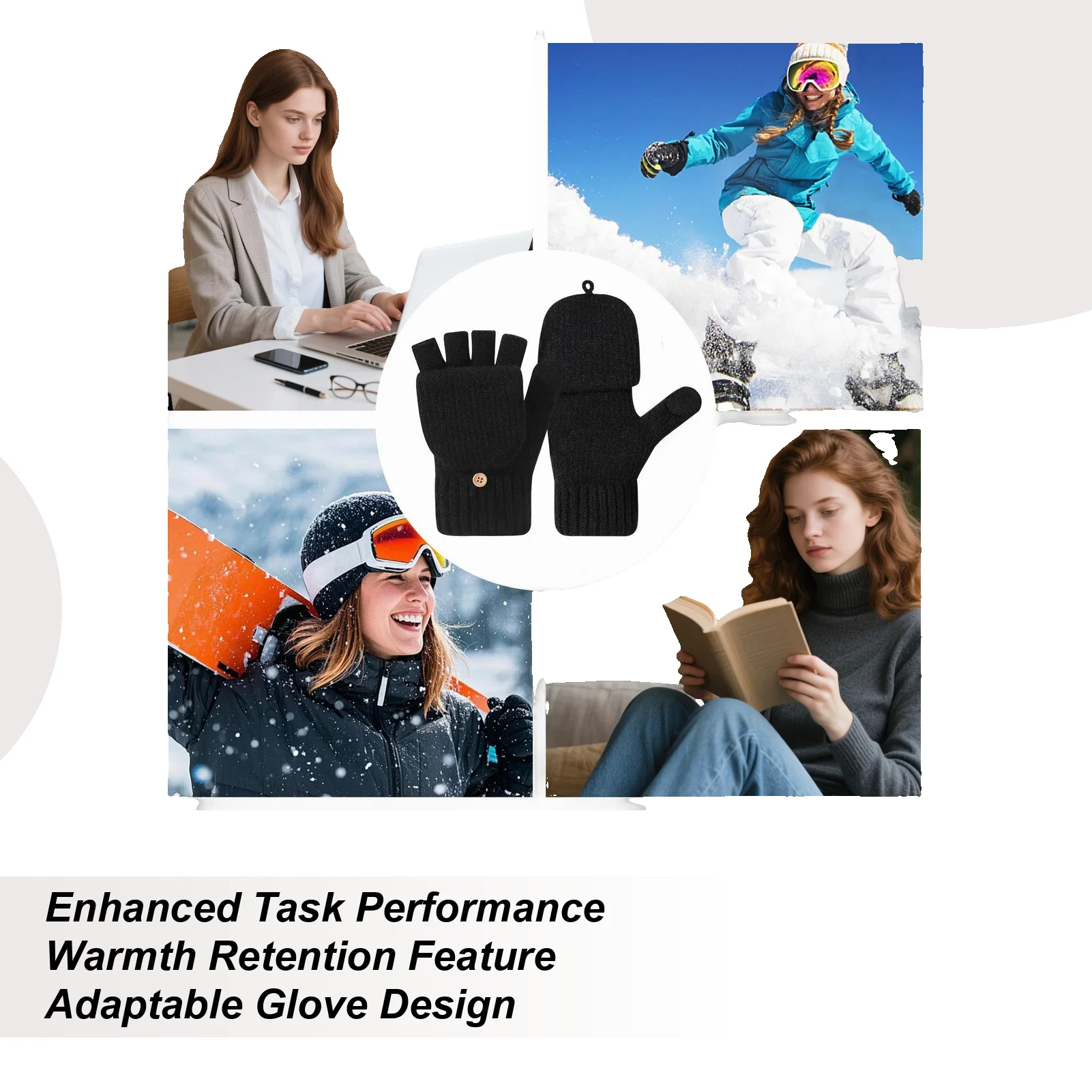 Fingerless Gloves Warm Mittens With Flap Cover Winter Knitted Fingerless Gloves For Cycling Running Dog Walking Hiking Sports
Fingerless Gloves Warm Mittens With Flap Cover Winter Knitted Fingerless Gloves For Cycling Running Dog Walking Hiking Sports