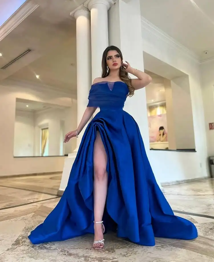 Customized Exquisite Satin A-Line Evening Dresses Strapless Half Sleeves Panel Train Bespoke Occasion Gowns High Quali
Customized Exquisite Satin A-Line Evening Dresses Strapless Half Sleeves Panel Train Bespoke Occasion Gowns High Quali