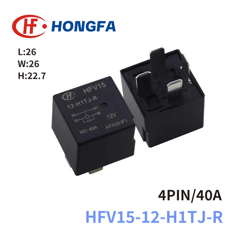 1Pcs HONGFA Relay HFV15-12-H1TJ-R 12VDC 4Pin 40A A set of normally open 12V Automotive Relay
1Pcs HONGFA Relay HFV15-12-H1TJ-R 12VDC 4Pin 40A A set of normally open 12V Automotive Relay