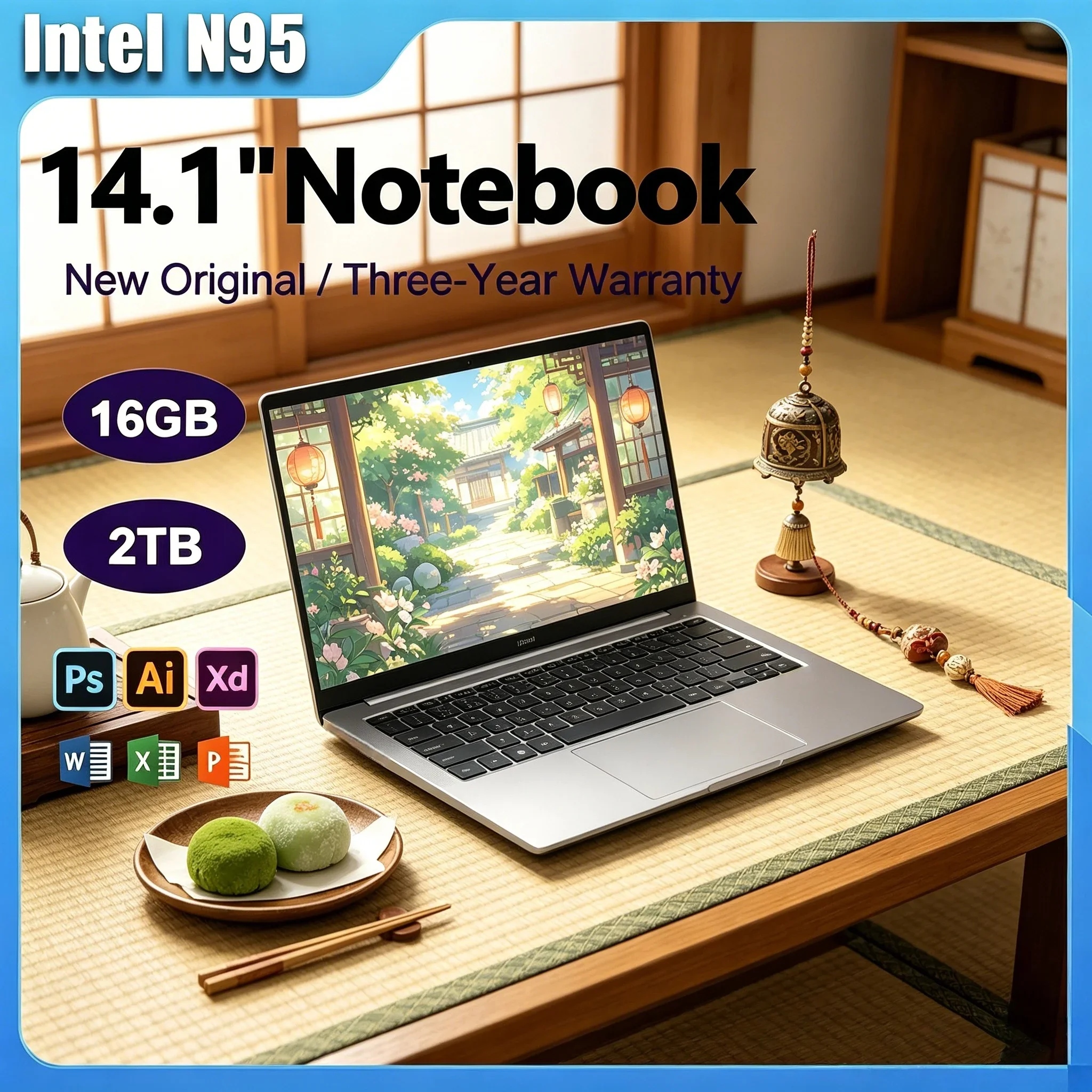 New 14.1" Slim Lightweight Laptop N95 120Hz FHD IPS Display 16GB/32GB SSD Backlit Keyboard Windows 11
New 14.1" Slim Lightweight Laptop N95 120Hz FHD IPS Display 16GB/32GB SSD Backlit Keyboard Windows 11