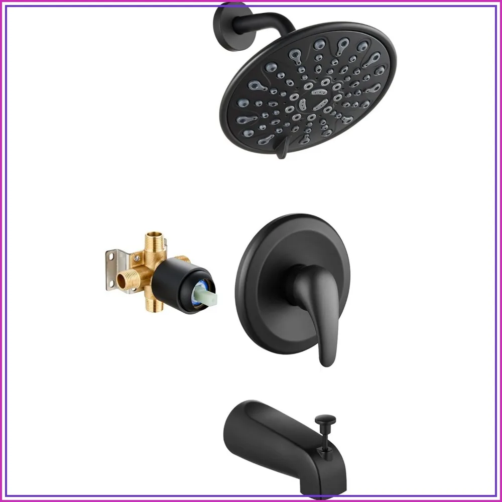 6-Mode Shower Head & Tub Spout Set, High Pressure, Matte Black, Easy Install
6-Mode Shower Head & Tub Spout Set, High Pressure, Matte Black, Easy Install
