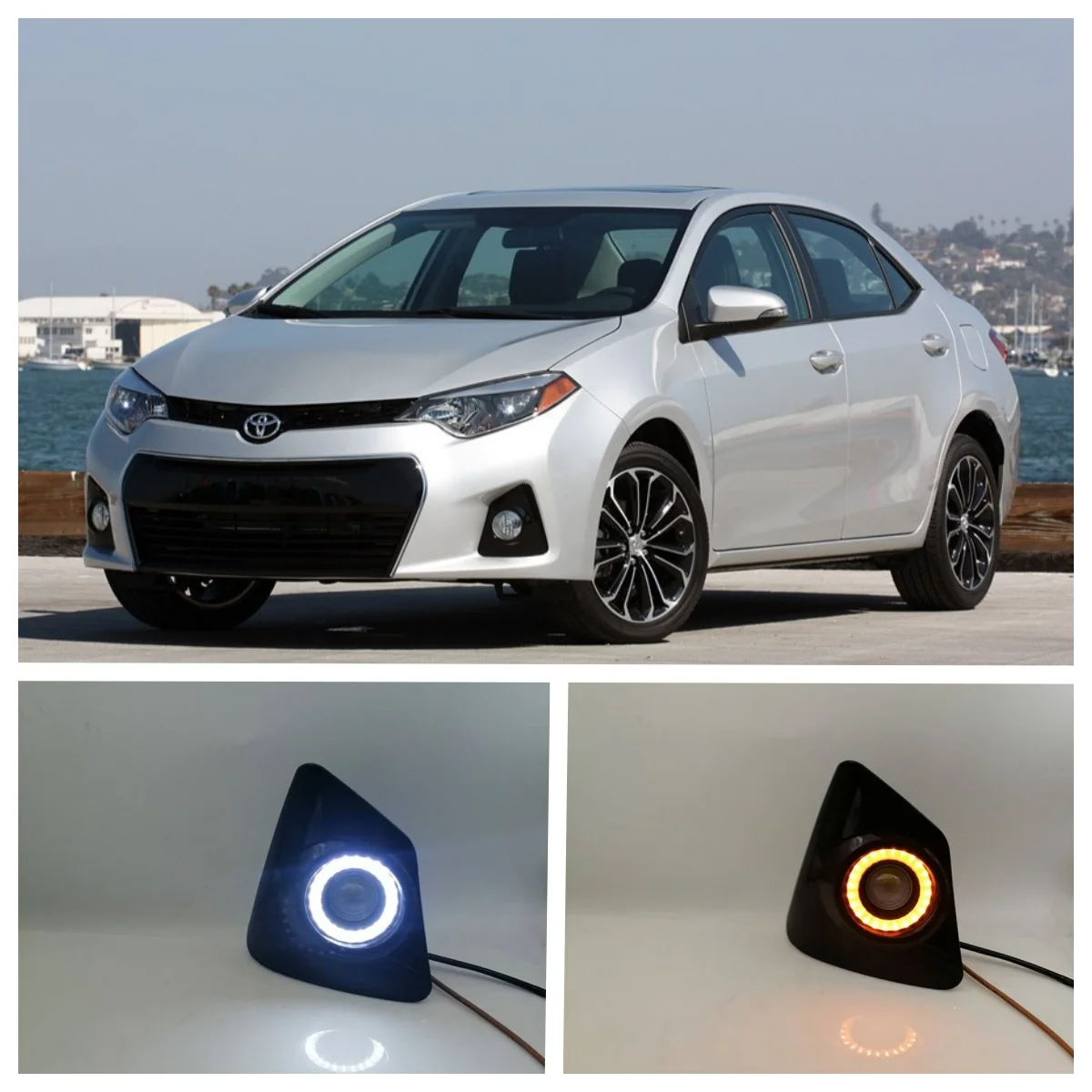 LED Fog Light Assembly For Toyota Corolla S SE 2014 2015 2016 Dual Color Angel Eye Daytime Running Lights Lamp DRL Daylight Kit
LED Fog Light Assembly For Toyota Corolla S SE 2014 2015 2016 Dual Color Angel Eye Daytime Running Lights Lamp DRL Daylight Kit