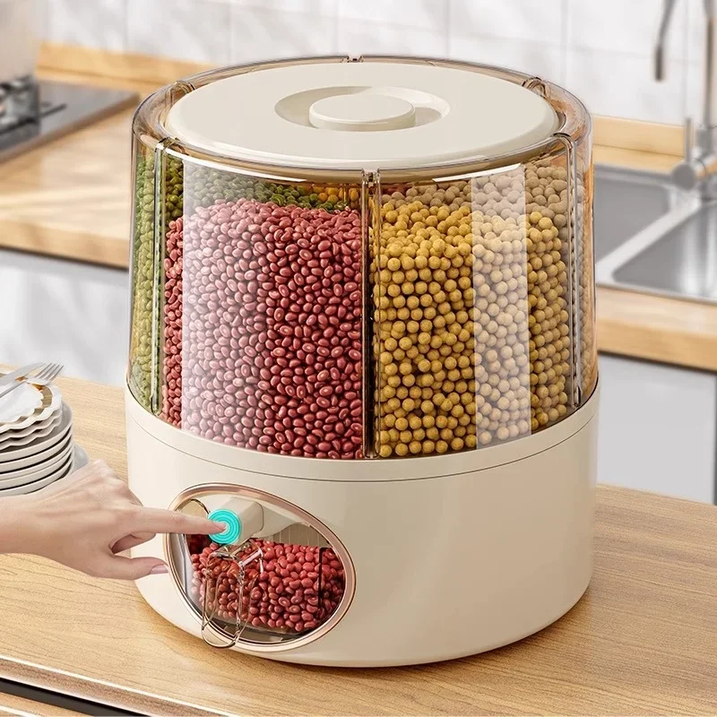 Modern Design Rotatable Plastic Rice Container Household Insect-Proof Moisture-Proof Sealed Press Grain Storage Box Light Weight
Modern Design Rotatable Plastic Rice Container Household Insect-Proof Moisture-Proof Sealed Press Grain Storage Box Light Weight