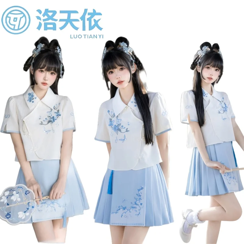 Luo Tianyi с коротким рукавом в китайском стиле, дизайн с рисунком Luo Tianyi, короткая юбка, юбка с конским лицом, изысканная вышивка, праздничные подарки
Luo Tianyi с коротким рукавом в китайском стиле, дизайн с рисунком Luo Tianyi, короткая юбка, юбка с конским лицом, изысканная вышивка, праздничные подарки