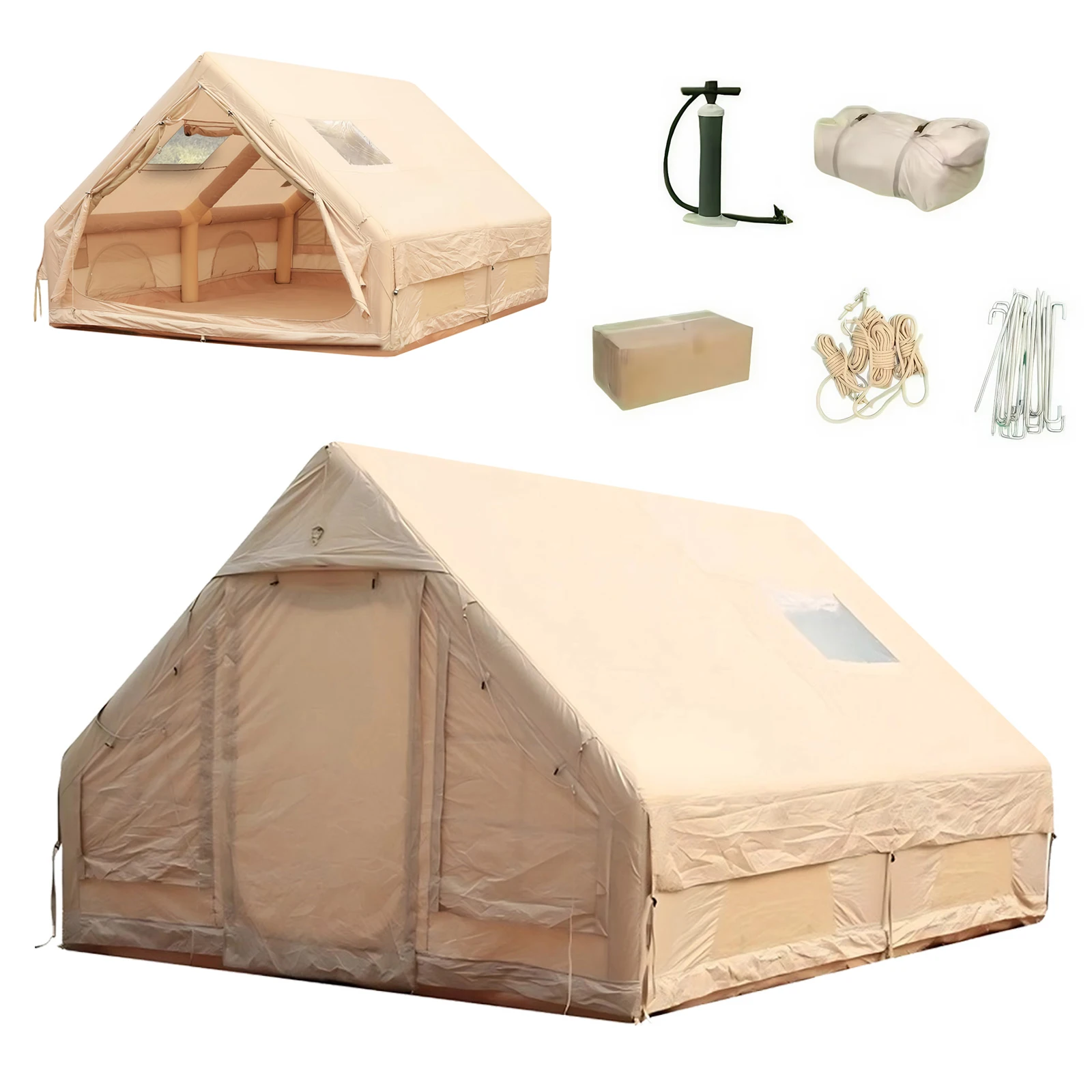 Easy Setup Tent with Pump Glamping Camping Tents House Waterproof Windproof for 4 Seasons
Easy Setup Tent with Pump Glamping Camping Tents House Waterproof Windproof for 4 Seasons