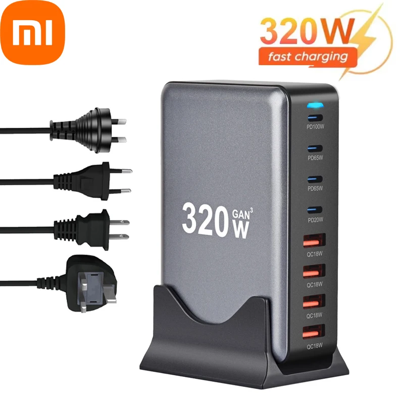 Настольное зарядное устройство Xiaomi 320 Вт 4A 4C 8-портовое зарядное устройство из нитрида галлия PD Быстрая зарядка 3,0 USB типа C Быстрое зарядное устройство для Iphone Samsung
Настольное зарядное устройство Xiaomi 320 Вт 4A 4C 8-портовое зарядное устройство из нитрида галлия PD Быстрая зарядка 3,0 USB типа C Быстрое зарядное устройство для Iphone Samsung