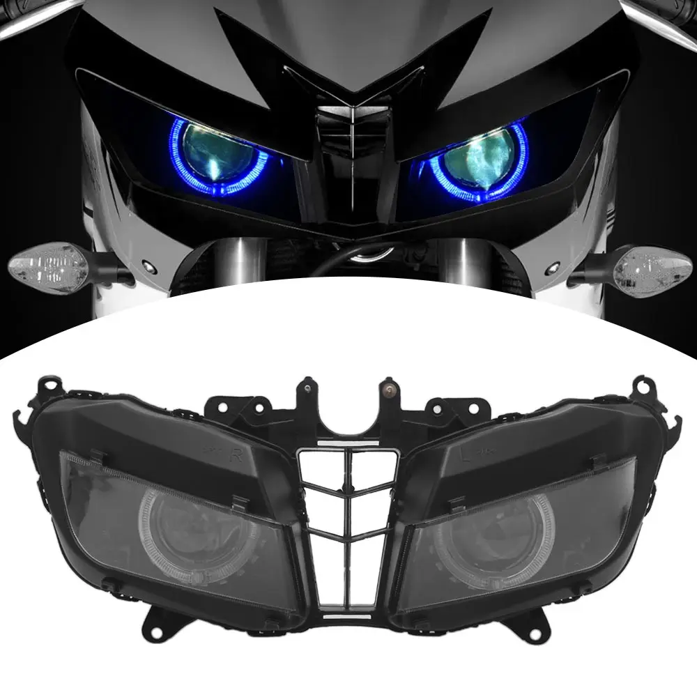 55W HID Projector Hi/Lo Beam Front Headlight Assembly For Honda CBR600RR CBR 600RR 2013-2017 Motorcycle Headlamp w LED Angel Eye
55W HID Projector Hi/Lo Beam Front Headlight Assembly For Honda CBR600RR CBR 600RR 2013-2017 Motorcycle Headlamp w LED Angel Eye