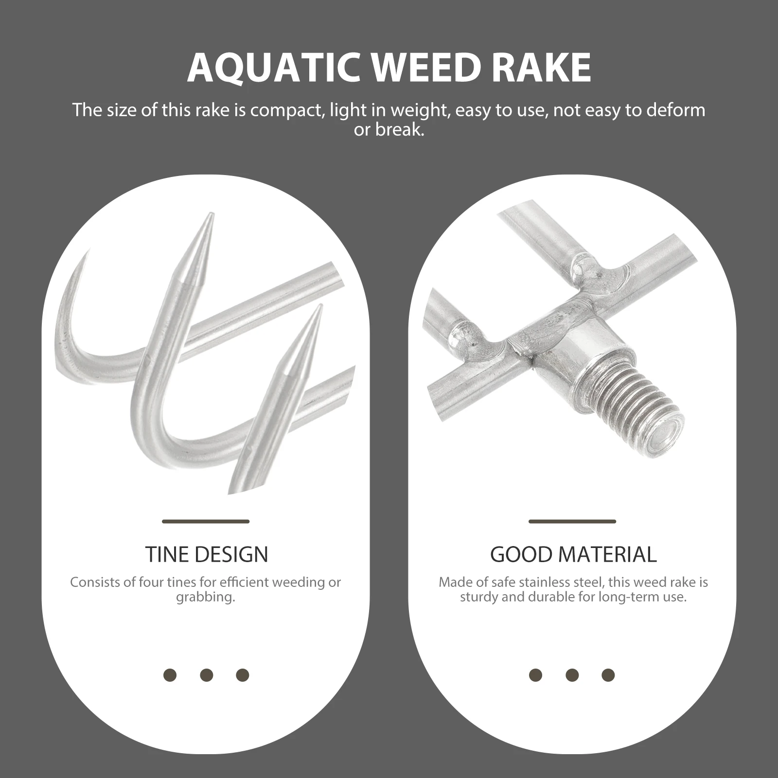 Stainless Steel Water Weed Rake Pond Lake Aquatic Fishing Tool Gardening Weeding Equipment Durable Safe Efficient Stream River
Stainless Steel Water Weed Rake Pond Lake Aquatic Fishing Tool Gardening Weeding Equipment Durable Safe Efficient Stream River