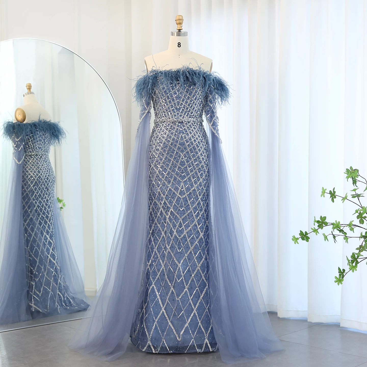 Шарон Саид Роскошное синее вечернее платье в Дубае с перьями и рукавами-накидкой Элегантное женское платье для свадебной вечеринки и выпускного вечера SS650 по индивидуальному заказу
Шарон Саид Роскошное синее вечернее платье в Дубае с перьями и рукавами-накидкой Элегантное женское платье для свадебной вечеринки и выпускного вечера SS650 по индивидуальному заказу