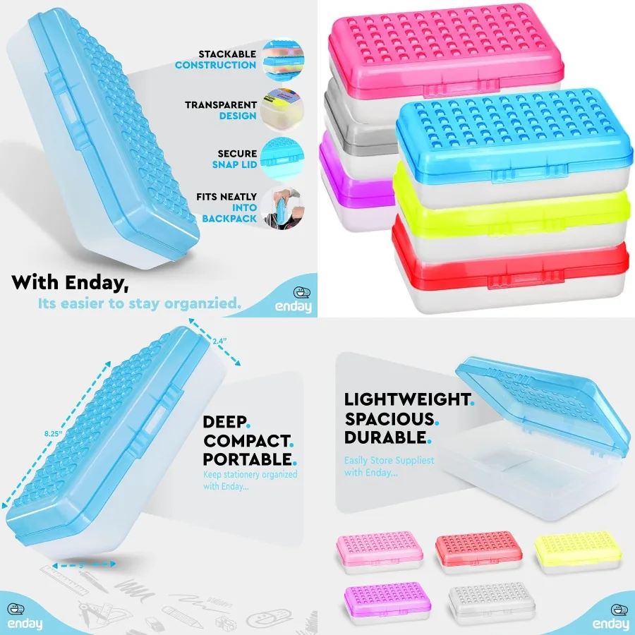 Large Capacity Plastic Pencil Boxes for School and Office Use 6 Pack Assorted Colors Storage Organizer Case with Durable Design
Large Capacity Plastic Pencil Boxes for School and Office Use 6 Pack Assorted Colors Storage Organizer Case with Durable Design