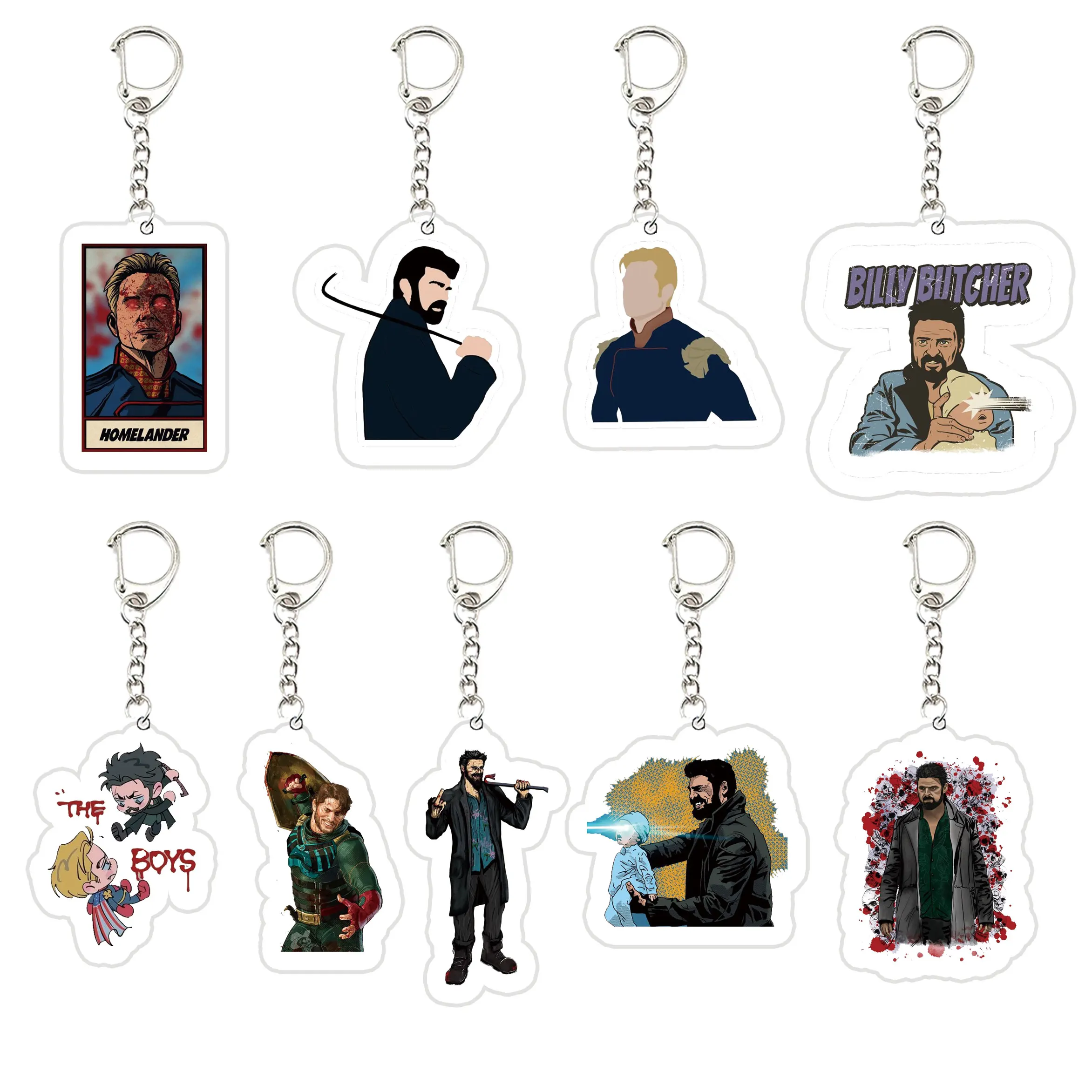 Hot The Boys TV Show Keychains Homelander Billy Butcher Starlight Key Chain Ring for Bag Hero Pendant Keyring Jewelry Fans Gifts
Hot The Boys TV Show Keychains Homelander Billy Butcher Starlight Key Chain Ring for Bag Hero Pendant Keyring Jewelry Fans Gifts