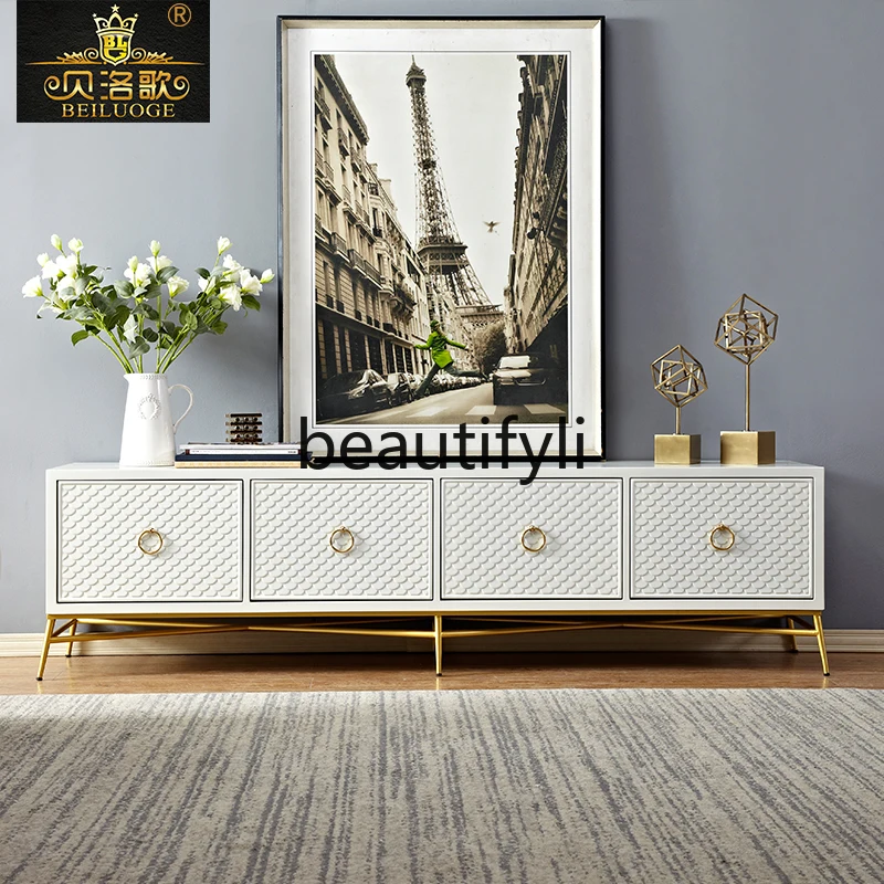 Simple atmospheric TV cabinet European multi-functional low cabinet stainless steel light luxury floor cabinet engraved shell
Simple atmospheric TV cabinet European multi-functional low cabinet stainless steel light luxury floor cabinet engraved shell