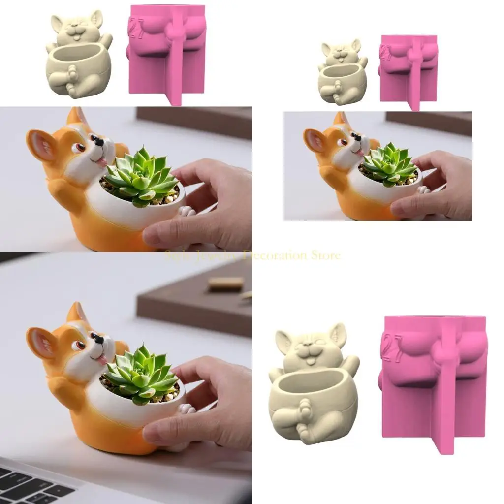 D46E Elegant Dog Shaped Sturdy Silicone Flower Pots Mould Tool Jewelry Accessory for Home Use Resin Art Enthusiasts
D46E Elegant Dog Shaped Sturdy Silicone Flower Pots Mould Tool Jewelry Accessory for Home Use Resin Art Enthusiasts